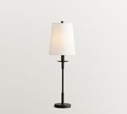 Rowan Linen Iron Table Lamp - Elegant Traditional Bedside Lighting